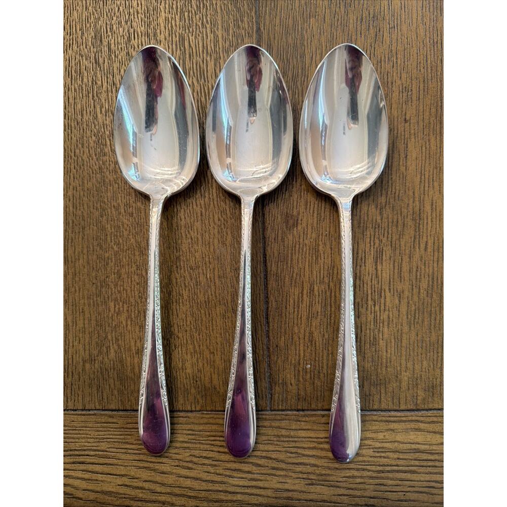 Gorham Invitation Silverplate Serving Spoons – Set of 3